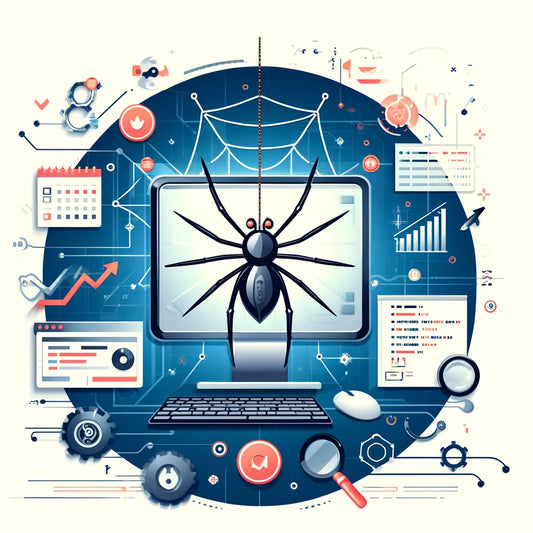 web scraping product tile - a spider with various computer related images